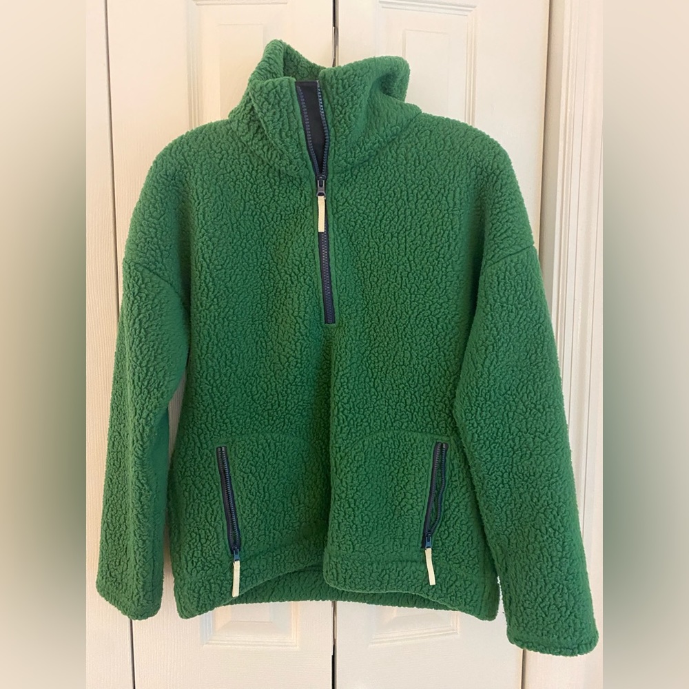 J. Crew Green Sherpa Sweater